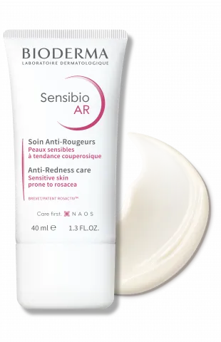 BIODERMA product photo, Sensibio AR 40ml, soothing care for sensitive skin prone to visible redness